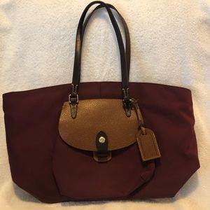 Dooney & Bourke Burgundy Nylon 65Tote Bag